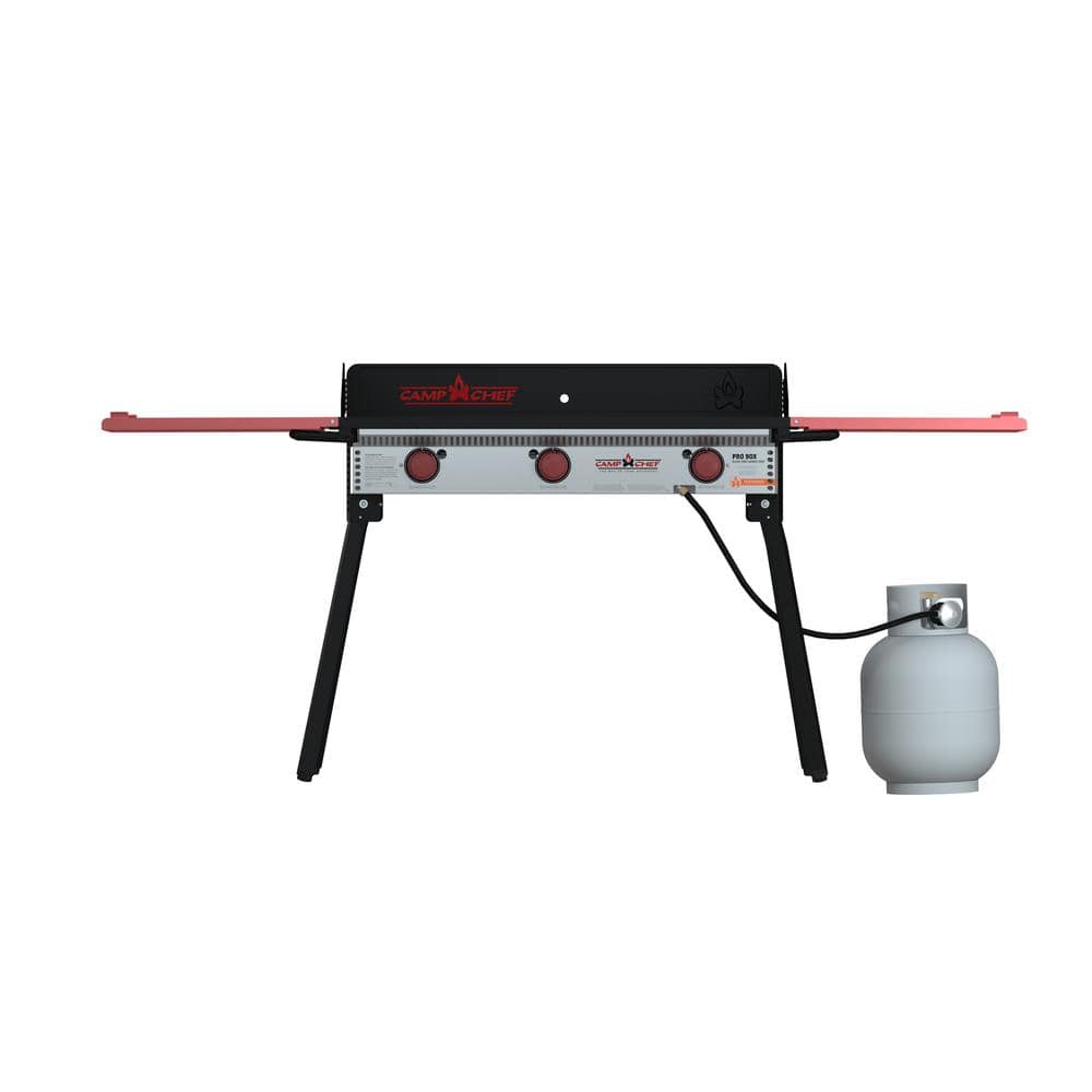 Pro 90X Black and Red 3-Burner Gas Stove
