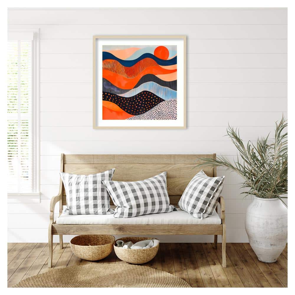 Walker Noble Abyss 33" Brown Framed Abstract Graphic Art Print