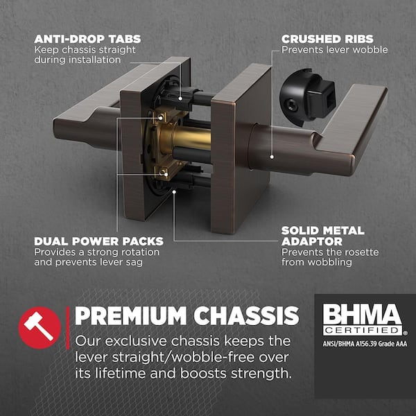 Kwikset Halifax Square Venetian Bronze Passage Hall/Closet Door