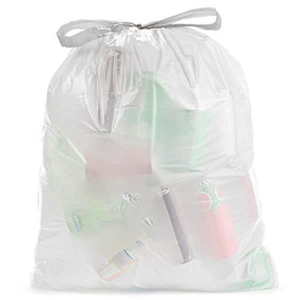 Ultrasac 13 Gal. 1.2 MIL White Drawstring Trash Bags-24.25 in. x 31.5 in. Pack of 120 Fits Simple Human P