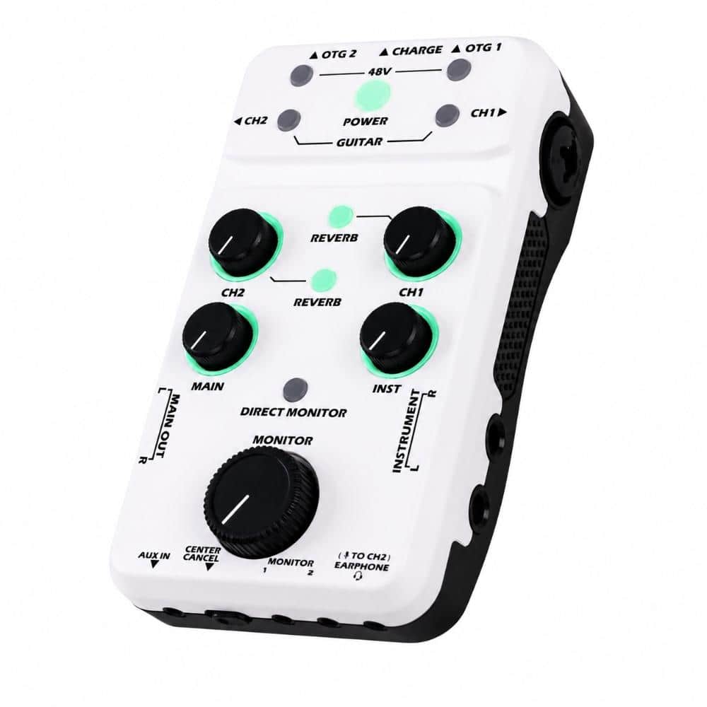 USB Audio Mixer Interface with Stereo XLR 48V Phantom Power for Live Streaming Recording Podcasting Black