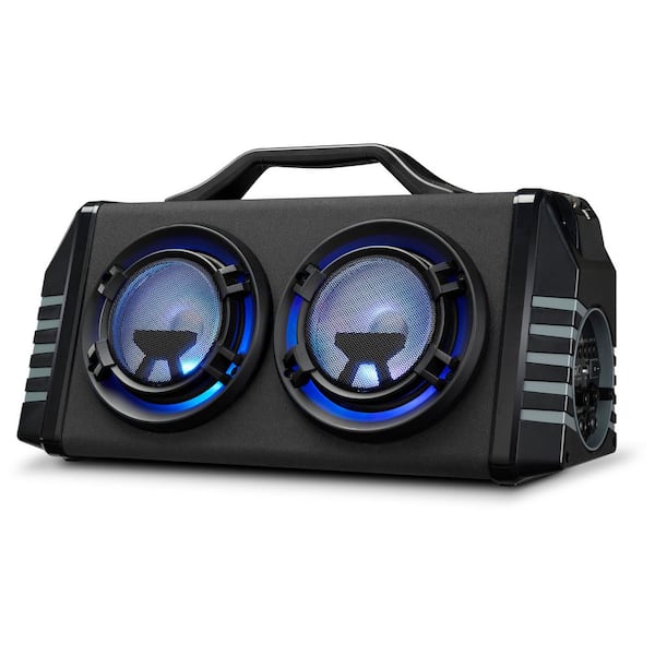 iLive Portable Bluetooth Boombox with FM Radio and 2-Microphone