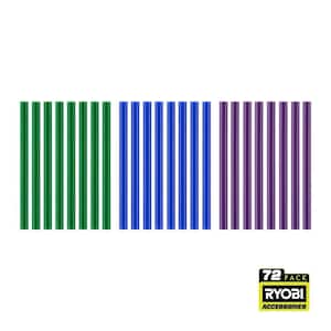 72PC Mini Color Glue Sticks (Green, Blue, Purple)