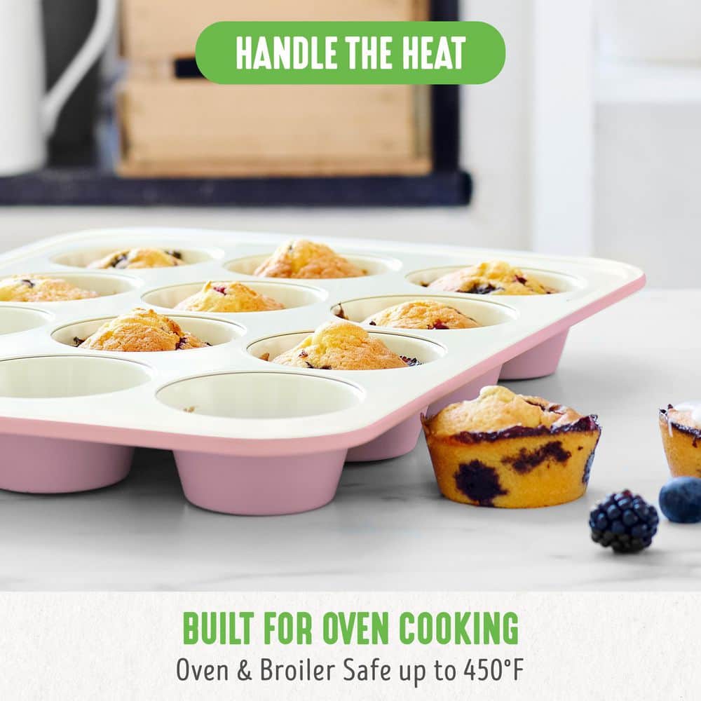 Pink Jumbo Nonstick Ceramic 12-Cup Muffin Pan