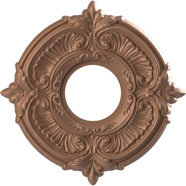 Ekena Millwork 10" O.D. x 3-1/2" I.D. x 3/4" P Attica Thermoformed PVC Ceiling Medallion (Fits Canopies up to 4-1/8") in Aged Copper