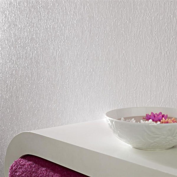 Forest Bark White Paintable Wallpaper