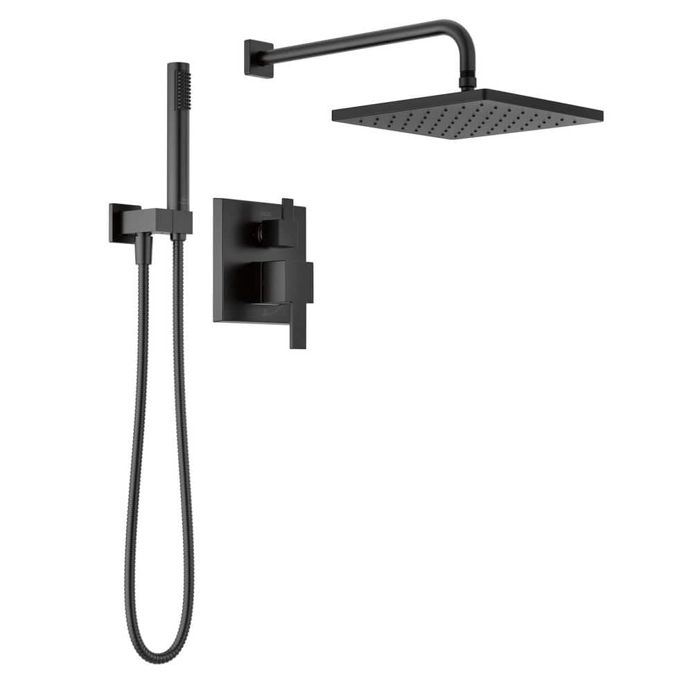 Modern 1-Handle Shower Trim Kit with Hand Shower in Matte Black (Valve Not Included) price history on PriceWatchPro