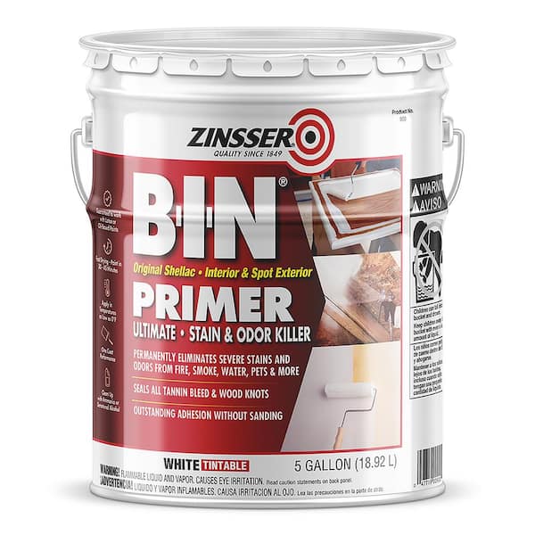 Zinsser 5 gal. B-I-N Shellac-Based White Interior Primer and Sealer