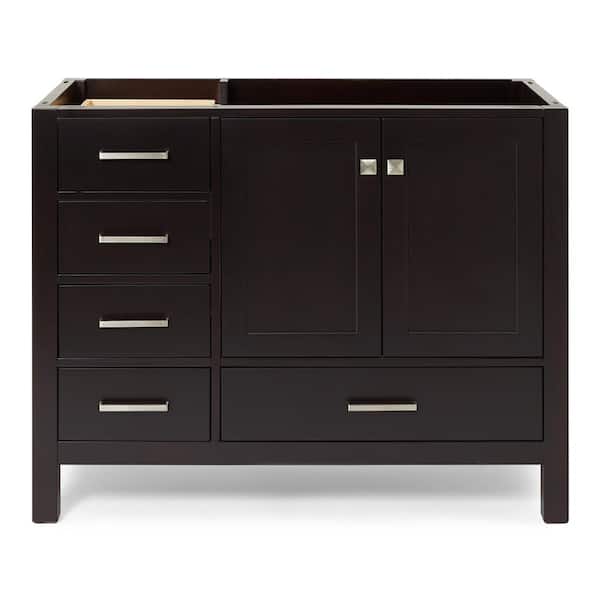 ARIEL Cambridge 42 in. W x 21.5 in. D x 34.5 in. H Freestanding Bath Vanity Cabinet Only in Espresso