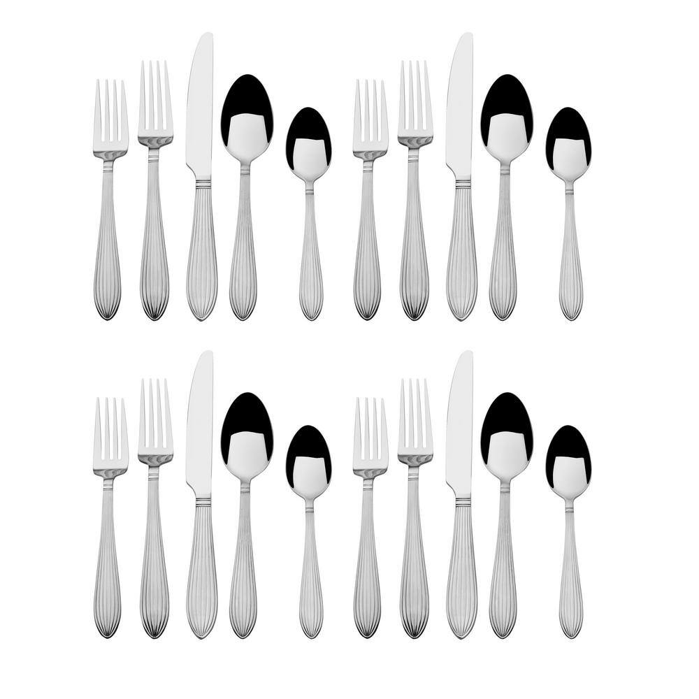 Countryside Mirrored Stainless Steel 20-Piece Flatware Set