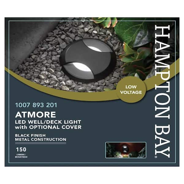 Hampton Bay 10-Watt Equivalent 5.5 in. Low Voltage Black Integrated LED  Deck Light JAO2601LL - The Home Depot