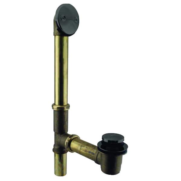 Westbrass Tip-Toe Bath Waste - 14 in. Make-Up, 20 Gal. Tubing, Matte Black