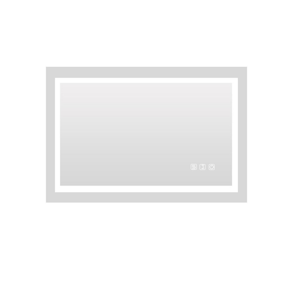 Unbranded 36 in. W x 24 in. H Rectangular Frameless Wall Mount Anti-Fog, Waterproof LED Bathroom Vanity Mirror in Silver