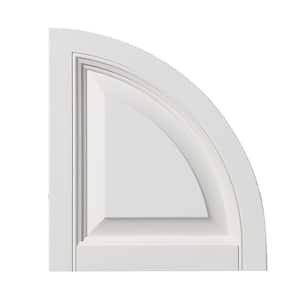 15 in. x 16 in. Polypropylene Raised Panel Arch Design in White Shutter Tops Pair