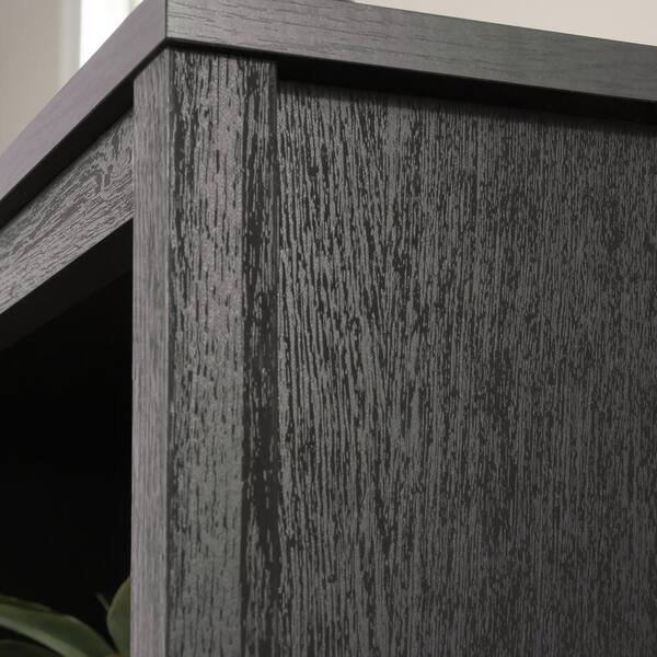 Cottage Road 71.496 in. Raven Oak 5-Shelf Standard Bookcase with Doors