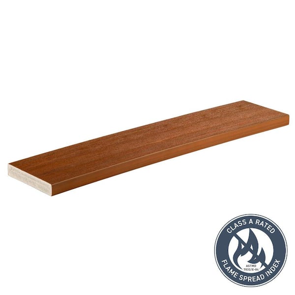 TimberTech Advanced PVC Vintage 1 in. x 6 in. x 1 ft. Square Mahogany PVC Sample (Actual: 1 in. x 5 1/2 in. x 1 ft)