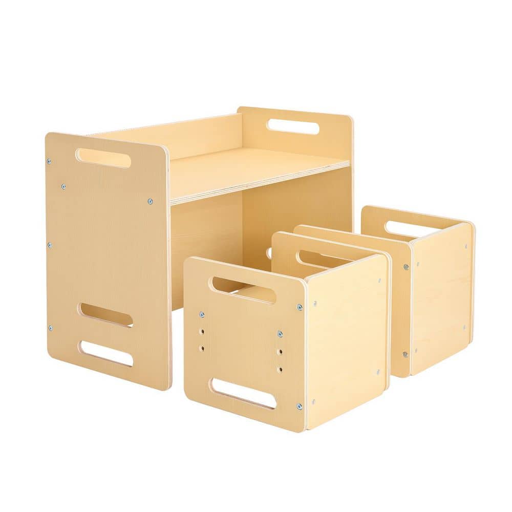 Montessori Weaning Table and Chair Set, Wooden Toddler Table and Chair Set with 2-Chairs, Natural Dining Chair price history on PriceWatchPro