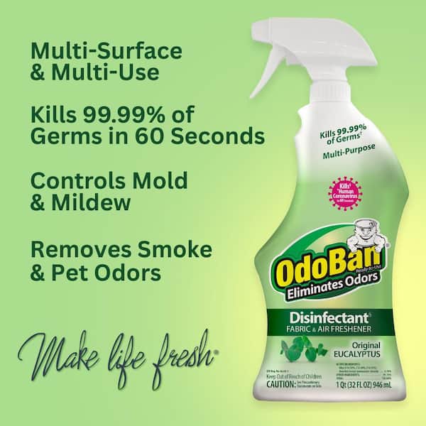 32 oz. Eucalyptus Multi-Purpose Disinfectant Spray, Odor Eliminator, Sanitizer, Fabric Freshener, Mold Control (6-Pack)