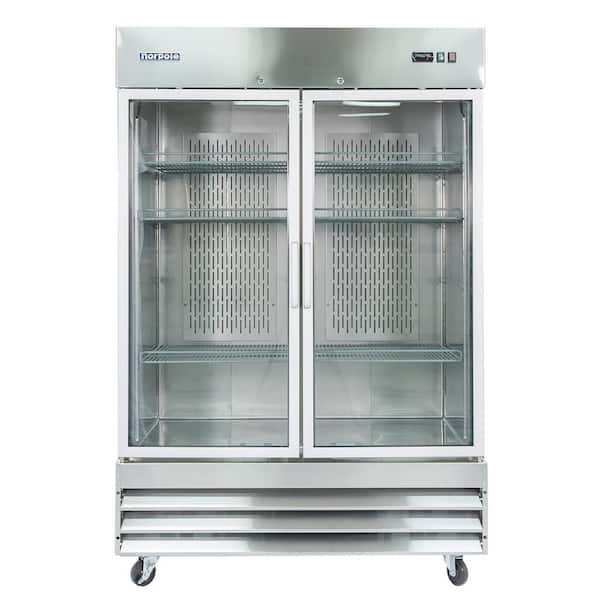 Norpole 54 in. W 48 cu. ft. 2-Glass Door Reach-In Commercial Refrigerator in Stainless