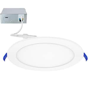 8 in. Slim Round Recessed LED Downlight, Canless IC Rated, 1600 Lumens, 5 CCT Color Selectable 2700K-5000K