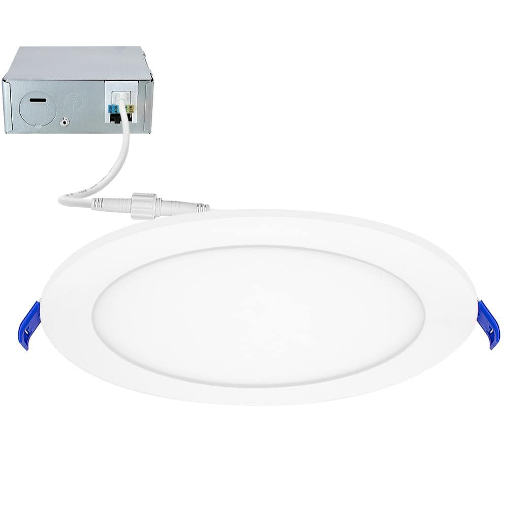 8 in. Slim Round Recessed LED Downlight, Canless IC Rated, 1600 Lumens, 5 CCT Color Selectable 2700K-5000K price history on PriceWatchPro