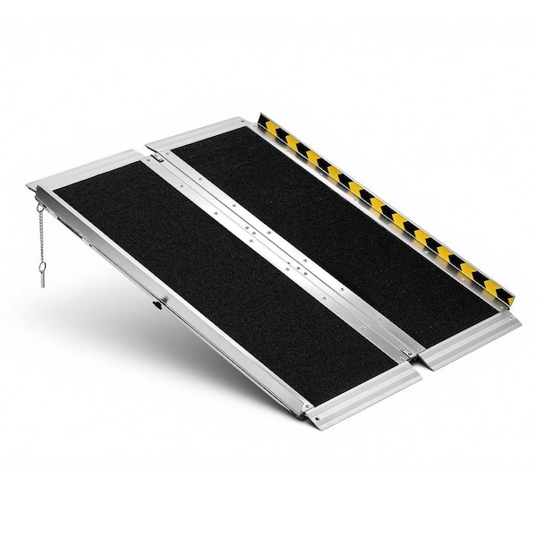 3 ft. Portable Folding Wheelchair Ramp, Aluminum Non-Slip Design, 800 lbs. Capacity for Steps, Stairs Thresholds & Curbs