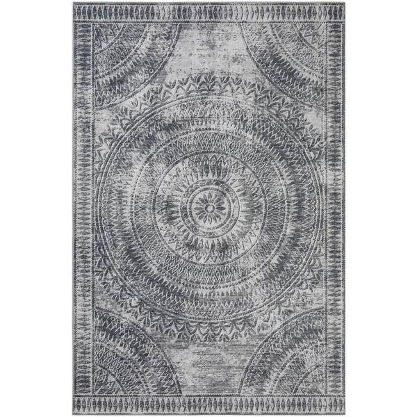 Addison Rugs Modena Pewter 9 ft. x 12 ft. Medallion Area Rug