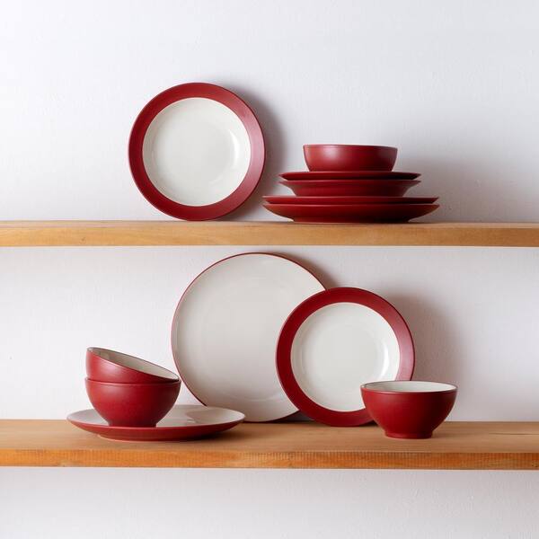 Noritake Colorwave Raspberry 12-Piece (Cherry) Stoneware Coupe