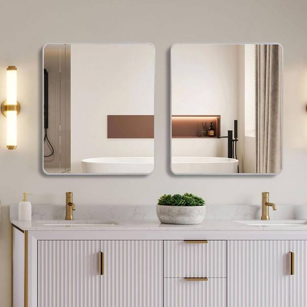 Ximuprmy White 36 in. W x 36 in. H Small Rectangular Framed