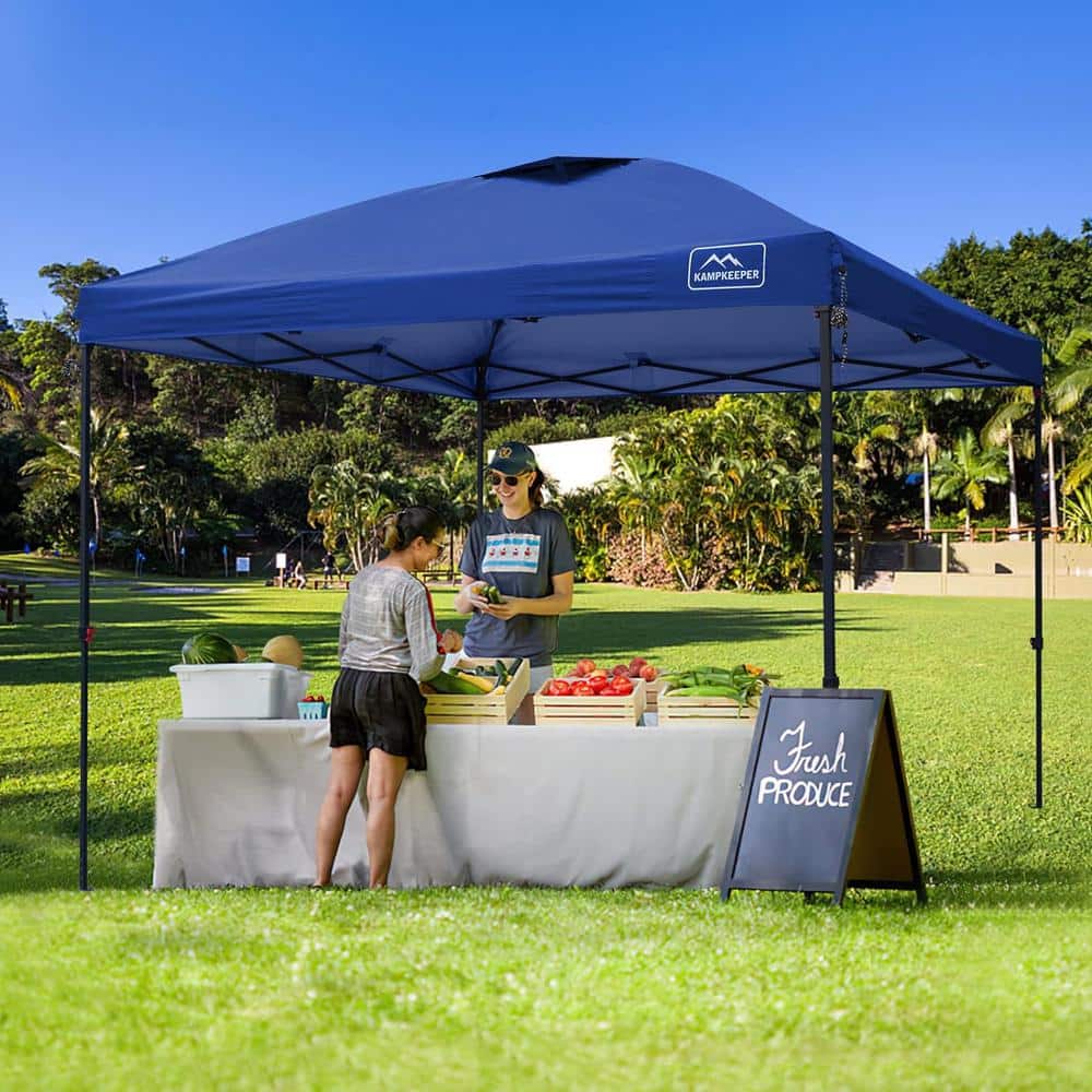 10 ft. x 10 ft. Dark Blue Pop-up-Canopy-Tent 3 Adjustable Height with Wheeled Carrying Bag, 4-Ropes and 4-Stakes price history on PriceWatchPro
