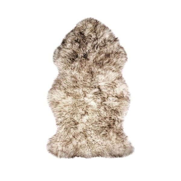 New Zealand Gradient Chocolate 2 ft. x 3 ft. Single Sheepskin Area Rug