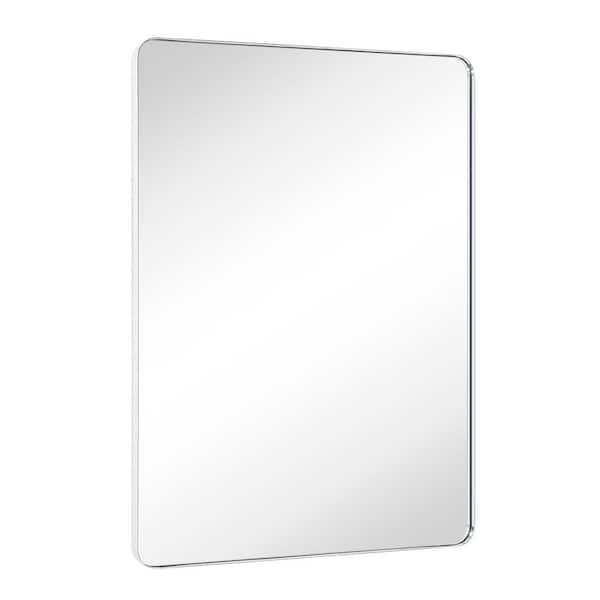 Kengston 36 in. W x 48 in. H Rectangular Stainless Steel Framed Wall Mounted Bathroom Vanity Mirror in Polished Nickel