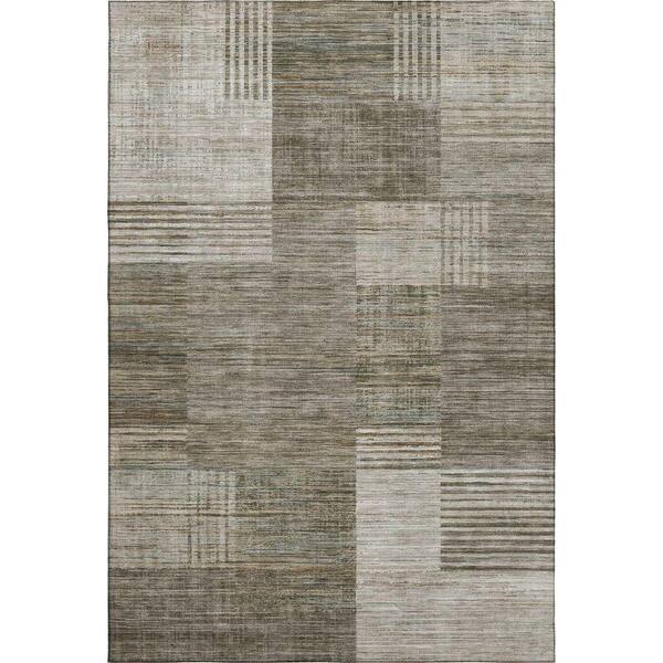 Mayfield Premium Machine Washable Abstract AMF2149 Pewter 3 ft. x 4 ft. Area Rug