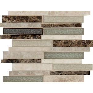 Stonegate Interlocking 12 in. x 12.5 in. Glossy Multi-Surface Floor and Wall Tile (9.8 sq. ft./Case)