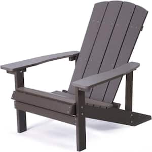 Patio Hips Plastic Adirondack Chair Lounger Weather Resistant Furniture in Coffee