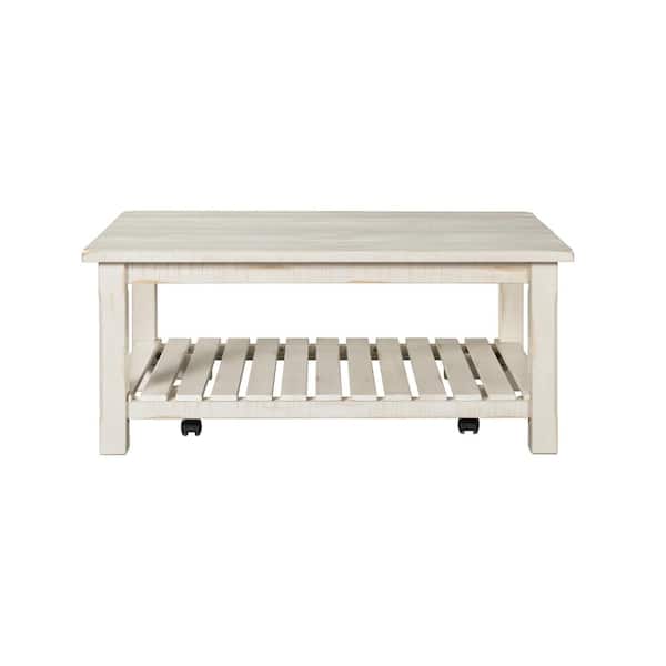 Martin Svensson Home Barn Door 42 In, Antique White Coffee Table With Wheels