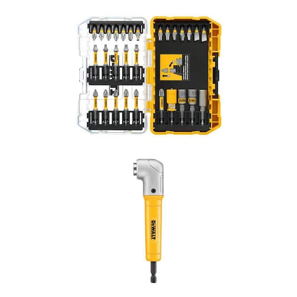MAXFIT ULTRA 1/4 in. Hex Steel Screwdriving Bit Set (30-Piece) and MAXFIT Right Angle Magnetic Attachment