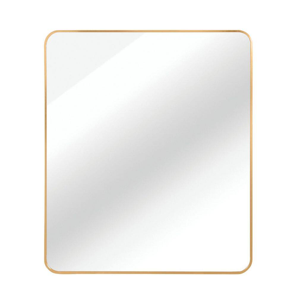 Gold 30 in. W x 36 in. H Rectangle Aluminium Frame Wall Mirror with Shatterproof Film for Living Room Bathroom price history on PriceWatchPro