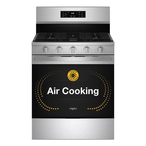 30 in. 5 Burners Freestanding Gas Range in Stainless Steel with Air Cooking Technology