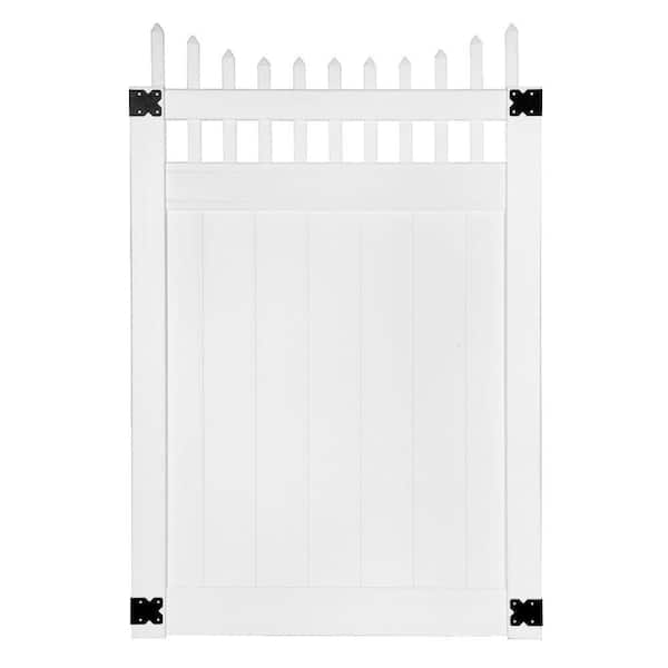 Veranda Pro Series 4 ft. W x 6 ft. H White Vinyl Woodbridge Privacy Fence Gate