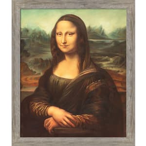 Mona Lisa by Leonardo Da Vinci Metropolitan Pewter Framed Oil Painting Art Print 23.5 in. x 27.5 in.