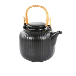 Landon 1.21 qt. 4.8 Cups Stoneware Teapot in Pepper