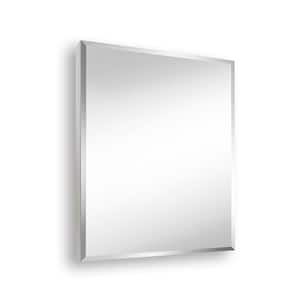 24 in. W x 30 in. H Rectangular Silver Aluminum Surface Mount Medicine Cabinet with Mirror