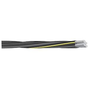 (By-the-Foot) 2-2-2-4 Black Stranded AL Quad Dyke URD Cable