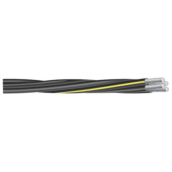 100' Aluminum Quadruplex Cable URD 2-2-2-4 Dyke 600 Volt Wire 100' 