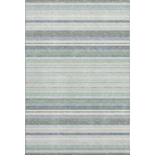Mayfield Premium Machine Washable Abstract AMF2330 Mint 8 ft. x 10 ft. Area Rug