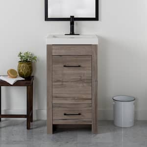 Glassboro 18.5 in. W x 16.75 in. D Bath Vanity in White Washed Oak with Cultured Marble Vanity Top in White with Sink