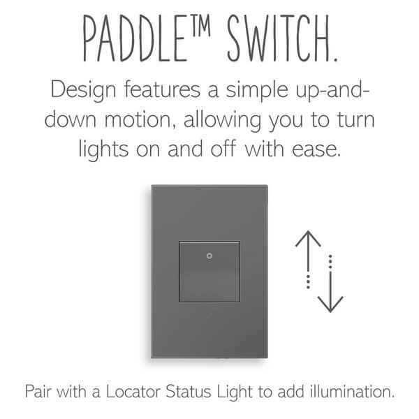 adorne Paddle 15 Amp Single-Pole/3-Way Switch, Magnesium adorne Paddle 15 Amp Single-Pole/3-Way Switch, Magnesium
