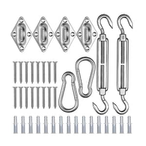 Universal Set of Screws, Sun Shade Sail Hardware Kit for Outdoor Use Stainless Steel Rust-resistance and Wear-resistance