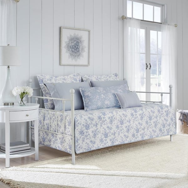 Walled Garden 4-Piece Blue Cotton Bonus Daybed Set
